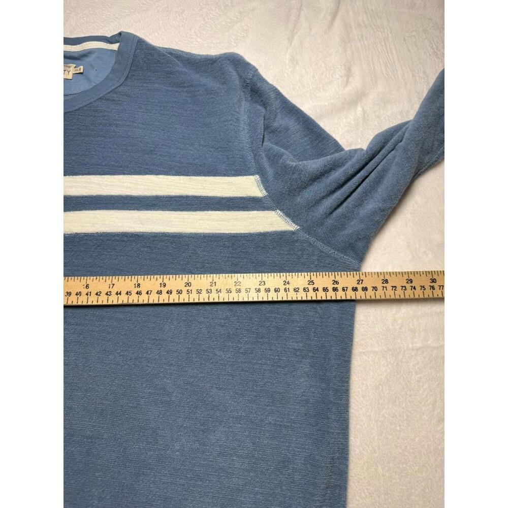 Faherty Cabana Blue Stripe Terry Cloth Crewneck Sweatshirt XXL - Picture 6 of 7